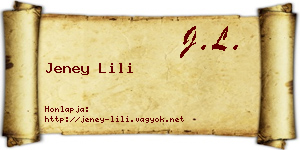 Jeney Lili névjegykártya