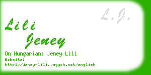 lili jeney business card